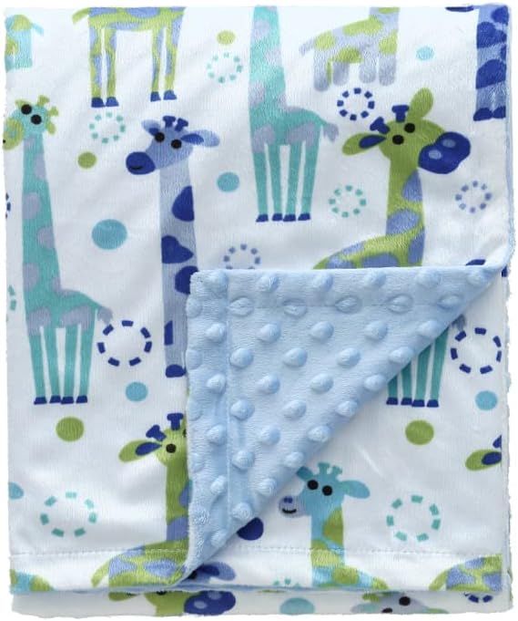 CREVENT Minky Baby Blanket for Boys, Soft Plush Receiving for Newborns -
