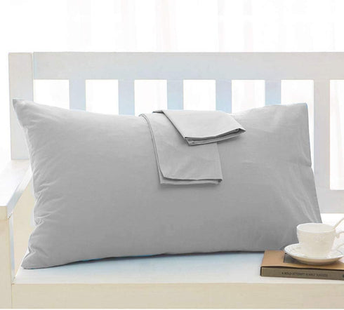 Travel Pillowcase 12x16 - 500 Thread Count Egyptian Cotton Set of 2 Toddler Pillowcase with Zipper Closer, Silver Grey