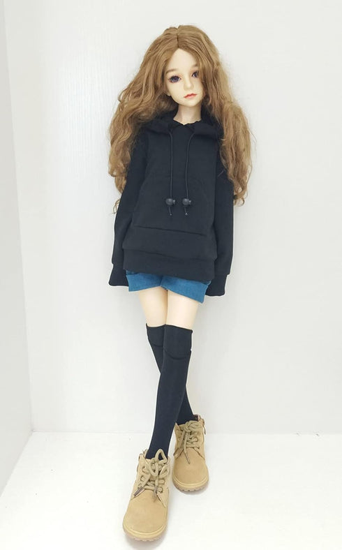 30CM / 45CM / 60CM Doll Clothes, 1/3 1/4 1/6 BJD Doll Accessories Fashion Hoodie (1/6, Black)
