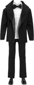 BARWA 3pc Doll Clothes Black Tuxedo Suit with Tie, White Shirt, Pants, Jacket for 12 inch Boy Doll