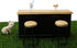 Dollhouse Furniture Metal Bar Table & Chair - Wood Top Pub Set, 1:12 Scale Miniature Accessories, Bar Counter Stool