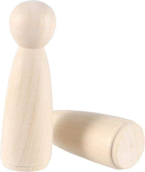 30 PCS 3.5 Inch Wooden Peg Dolls, Unfinished Wood Angel Girl Shape Figures for DIY Craft, Wedding, Cake Toppers