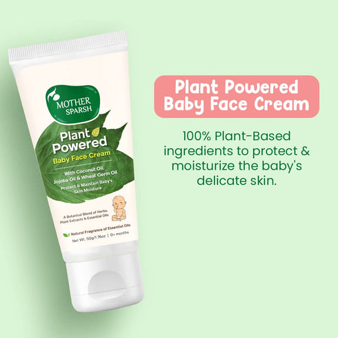 Mother Sparsh 200 ml 50g Plant Powered Natural Baby Wash, + Plant Powered Natural Baby face Cream