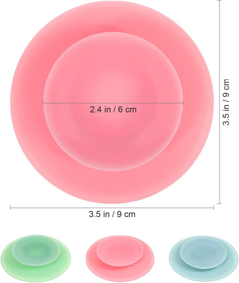 Silicone Tableware Sucker 3pcs Double Sided Suction Cups Plates Silicone Utensil Rest Plate Suction Pad Suction Cup Plates Tableware Sucker Plate Fixing Sucker Bowl