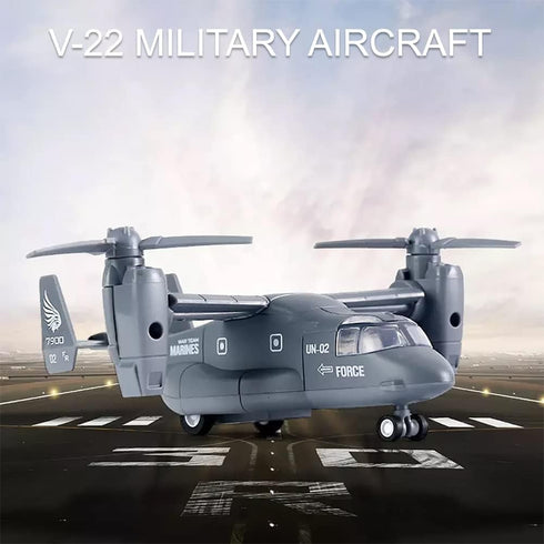 1:400 Pullback Diecast Metal Military Transport Helicopter Plane - Scale Alloy Model Twin-Engine Rotor Aircraft Toy