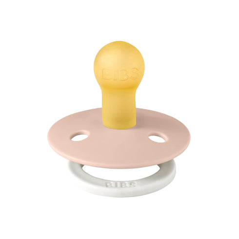 Set 2 0-6 BIBS Pacifiers | Natural Rubber Baby Pacifier | of BPA-Free Soothers | Made in Denmark | Blush Glow | Size