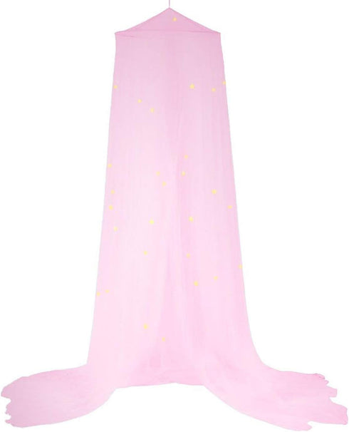 BCBYou Bed Canopy Mosquito Net with Fluorescent Stars, Glow in Dark for Baby, Kids, and Adults, Cover for Baby Crib,