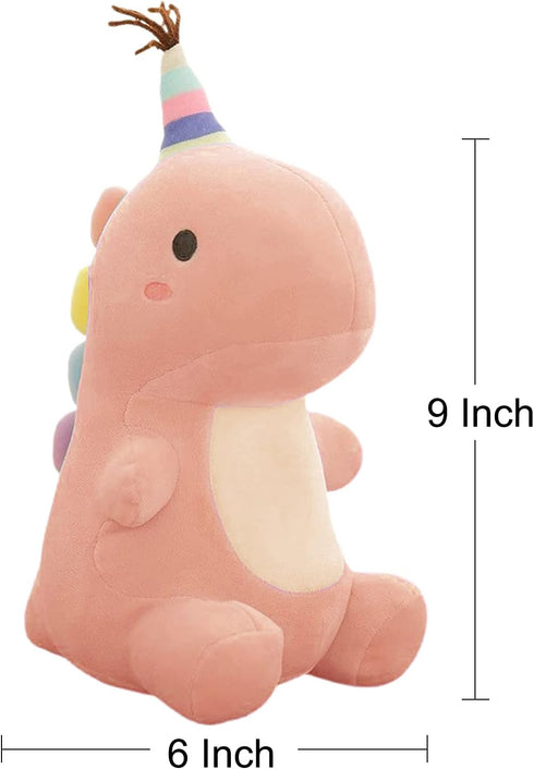 Stuffed Animal Plush Toys, Cute Dinosaur Toy, Soft Dino Plushies for Kids - Plush Doll Gifts (Pink, 9 Inch)