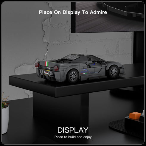Set 8+ 358 Mould King Car Building Toys with Acrylic Display Case, Model Race Car Toy Building Blocks Kit, Collectible