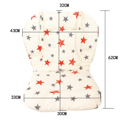 Twoworld Baby High Chair Seat Cushion Liner Mat Pad Cover, Breathable Star Design