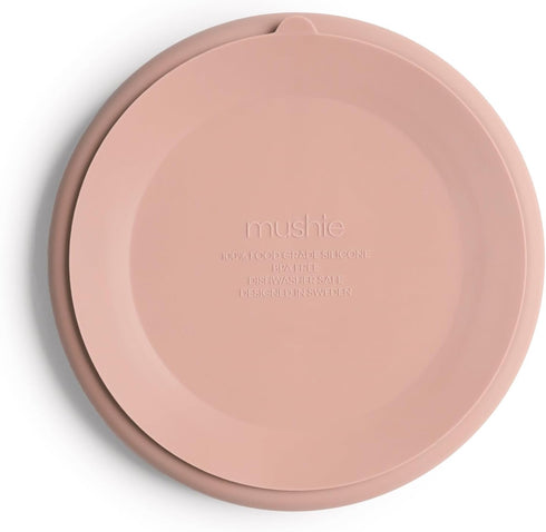 mushie Silicone Suction Plate, BPA-Free Non-Slip Design, Blush