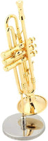 Music Instrument Miniature Replica - Mini Musical Instruments Collection Trumpet Model with Case Stand