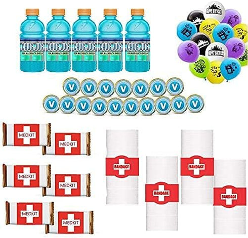 Birthday Party Supplies for Game Fans: Video Game Party Decoration with 24 Chug Jug Bottle Labels & 42 Stickers