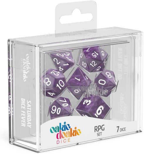 Oakie Doakie Marble RPG Dice Set - Purple (7)