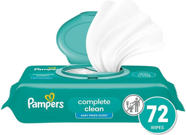 Pampers Baby Wipes, Complete Clean Baby Fresh Scented Wipe, Gently Cleans Head
