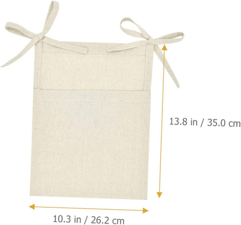 GARVALON Linen Hanging Storage Bag Bedside Organizer for Sundries Crib Multi Use Hanging Organizer Capacity Space