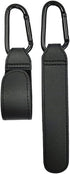 jojobasec Portable Stroller Hooks Adjustable PU Leather Clip Your Purse Shopping Diaper Bags on Pram