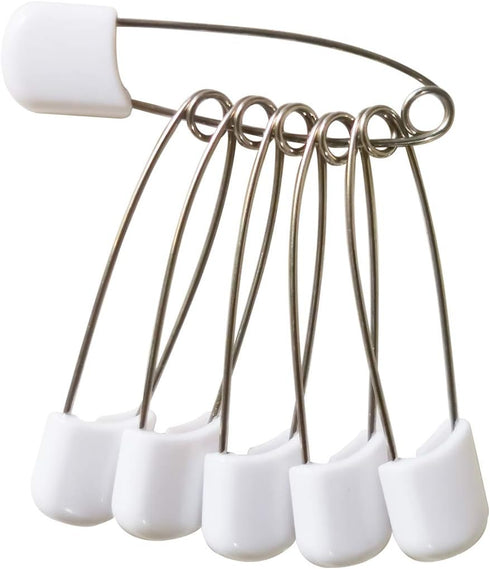 70PCS 2-Inch Plastic Safety Pins, Stainless Steel No Rust Safety Locking Baby Cloth Diaper Nappy Pins
