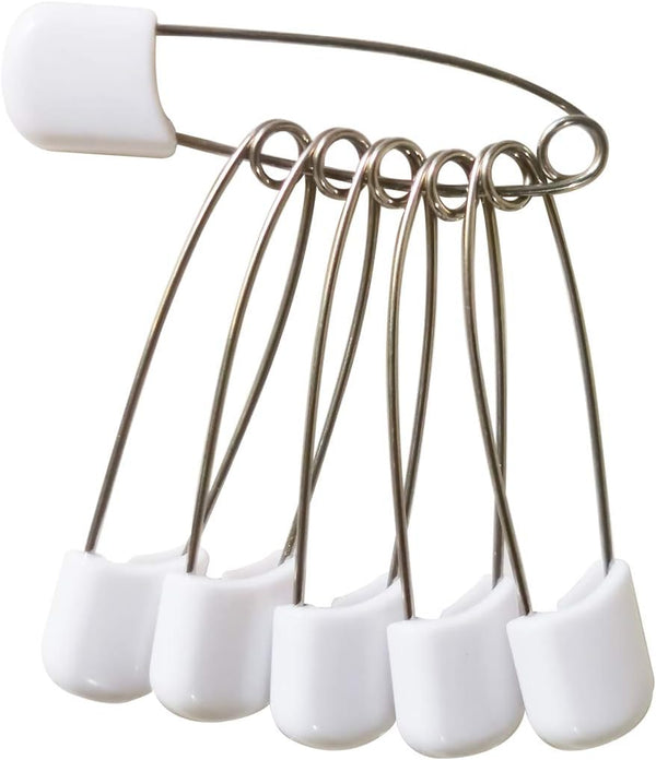 70PCS 2-Inch Plastic Safety Pins, Stainless Steel No Rust Safety Locking Baby Cloth Diaper Nappy Pins