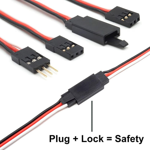 30 Sets Servo Connector Kit, Male Female Plug Crimp Pin, Compatible with Futaba JR Hitec Spektrum RC Connectors
