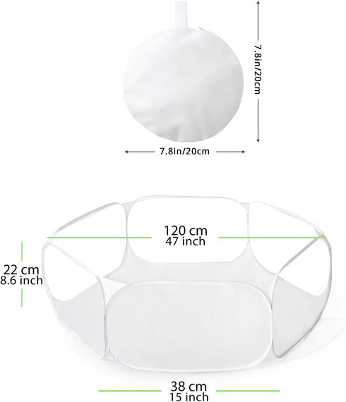 Kids Ball Pit Large Pop Up Play Tent for Toddlers, Indoor Outdoor Baby Playpen with Carry Tote, Balls Not Included