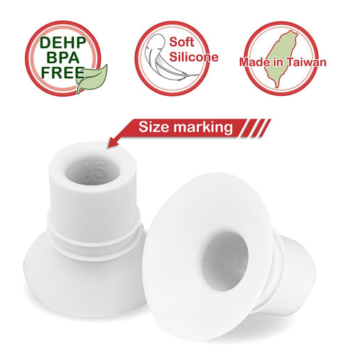 Nenesupply 15mm Flange Insert Compatible with Elvie, Medela, Momcozy, Spectra, Willow Flange, Reduces 24mm to 15mm