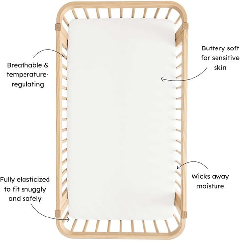 Ultra-Gentle Standard Fitted Crib Sheet in Cloud by Kyte Baby