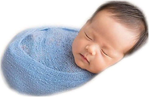 Coberllus Newborn Baby Photography Wrap Blanket for Boys and Girls (Blue)