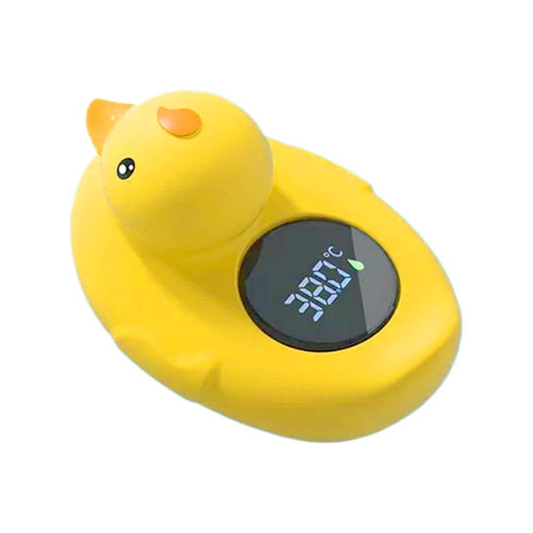 Generic Cartoon Duck Temperature Meter, 10x7.5x6.4cm, Magnetic Rechargeable Digital Display, PVC Waterproof Sensor,