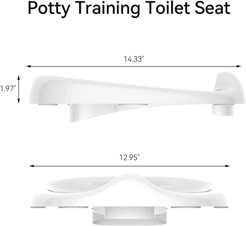 R&T Potty Training Seat for Boys and Girls, Fits Elongated Toilets, Anti-Slip Rubber and Splash Guard, Easy for Toddler