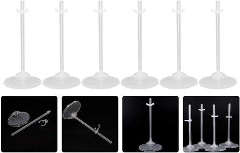 EXCEART 24pcs White Doll Stand Support Rack, Action Figure Display Rack for Doll Collection Decoration