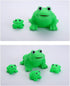 YUERFEILA 4Pcs Baby Bath Toys Rubber Green Frog Family Squeak Float Bath Ducks Bath Tub Shower Toys for Toddlers Boys