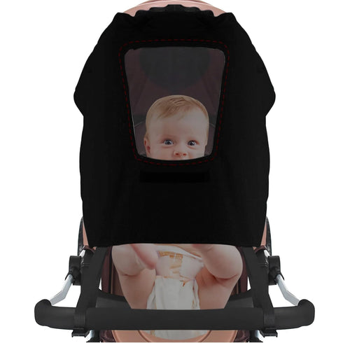 Universal Stroller Sun Shade UV Protection Baby Stroller Sun Cover Waterproof Stroller Cover with Viewing Window for Outdoor(Only Sun Cover)