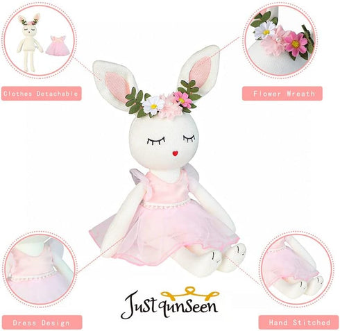 Ballerina Doll Easter Stuffed Animal Bunny Plush Animal Doll, Plush Rabbit Toy Bunnys Stuffed Animals for Girls Easter
