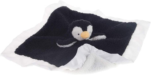 Soft Security Blanket Apricot Lamb Stuffed Animals, Luxury Snuggler Plush Black Penguin, 14 Inches