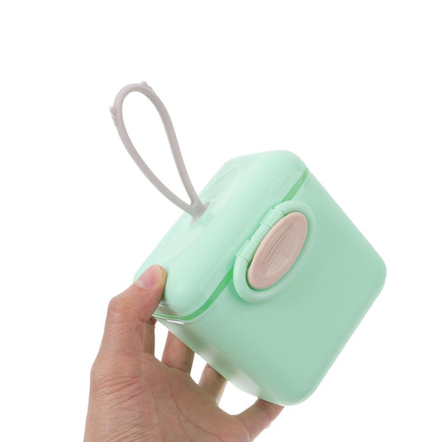 BAZEITFLOW Portable Formula Dispenser with Rope and Spoon Large Capacity Compartmentalized Milk Powder Container