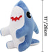 Large Shark Dog Stuffed Animal Plush Toy, Kawaii Shark Puppy Plushie Doll (Blue)