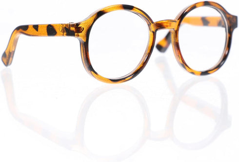 Toyvian 2pcs Clear Glasses for Kids DIY Doll Supplies, Round Retro Decorative Glasses