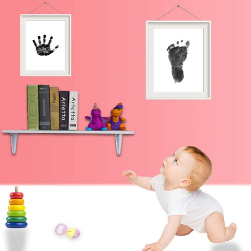 Ink Pad for Baby Footprint, Handprint, Paw Print, Non-Toxic Keepsake Stamp Pad, Perfect Baby Shower Gift (Black)