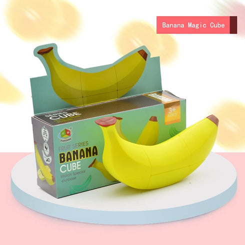 3D Fruit Cube 3×3 Magic Speed Cube, Children's Educational Puzzle Cube Brain Teaser (Banana)