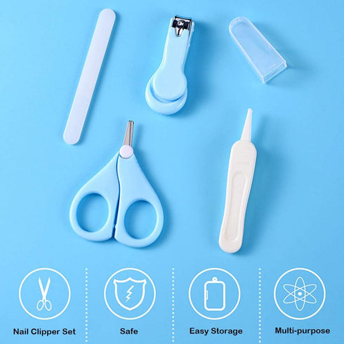 Magik 4-in-1 Set Baby Newborn Infant Toddler Grooming Kit Nail Clippers Scissor Nail File Tweezer (Pink)