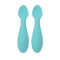 Nuby Silicone Mini Spoons - 2-Pack, Baby-Led Weaning Spoons for Babies 4+ Months, Aqua