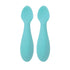 Nuby Silicone Mini Spoons - 2-Pack, Baby-Led Weaning Spoons for Babies 4+ Months, Aqua