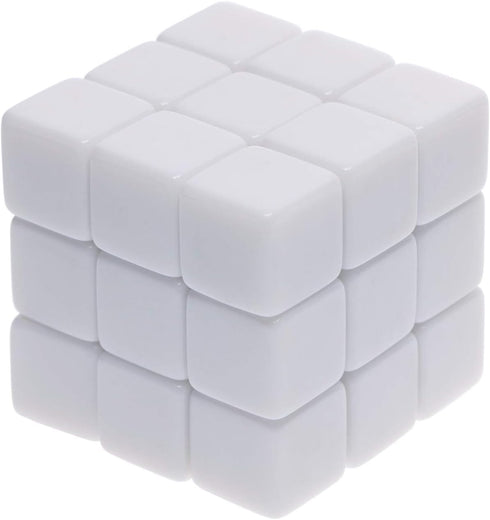 Shapenty 16MM 30PCS White Acrylic Blank Dice Cubes for Board Games, DIY Sticker, Party Favor, Alphabet Numbers Puzzle