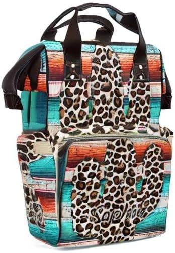 SunFancyCustom Funny Leopard Cactus Cute Diaper Bag Baby Nappy Bag Daughter Multi-Function Custom Baby Bag Picnic