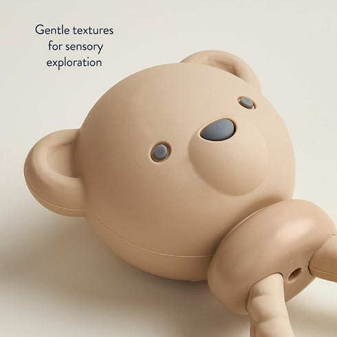 Itzy Ritzy 3 Silicone Rattle Toy Soothing Teething Toy with Soft Jingle Sound & Easy-Grip Textured Handle - for Ages