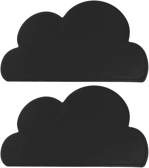 2pcs Children Cloud Shape Placemat, Silicone Suction Baby Bowl Insulation Feeding Plate Set