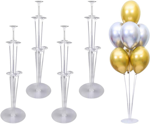 4 Sets of Reusable Balloon Stand Kits, Clear Balloon Stand with Base for Birthday Party Baby Shower Wedding Decoration