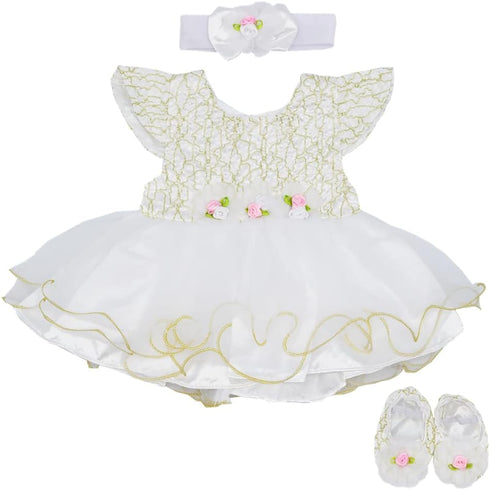 Reborn Baby Dolls Clothes, 20 Inch Outfit Accessories, 5pcs Princess Dress Set for 17-23 Inch Newborn Dolls