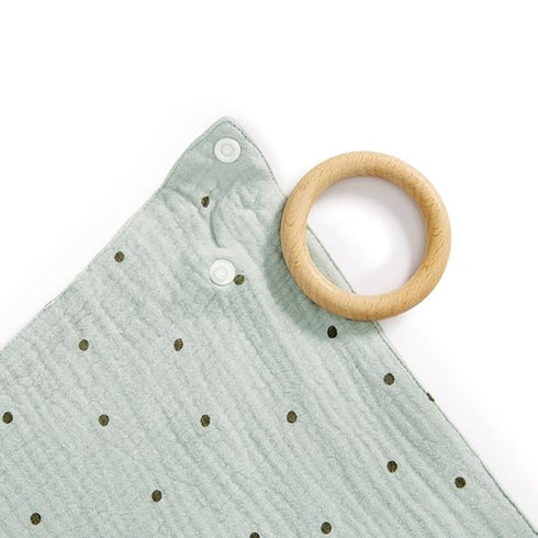 Personalized Polka Dot Mini Teether Blanket - Custom Embroidery Available